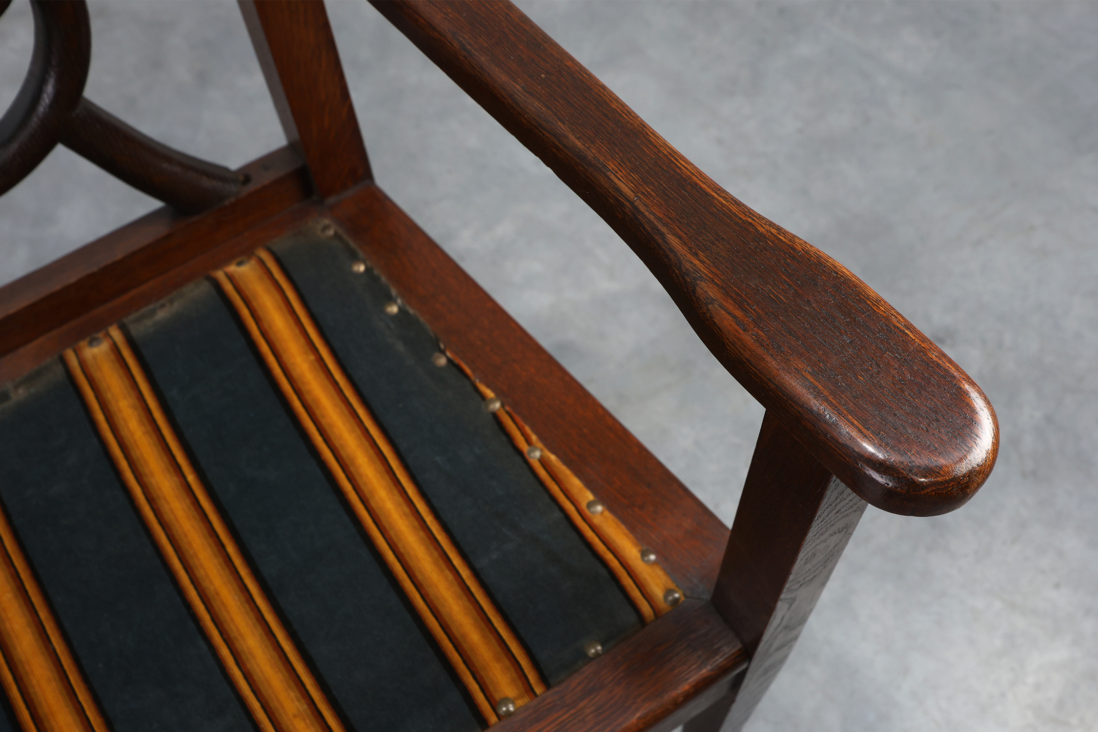 Belgium art deco bench in oak wood 1920sthumbnail